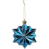 Gifi Suspension fleur étoile bleu et doré H10,5cm^ Décoration Sapin