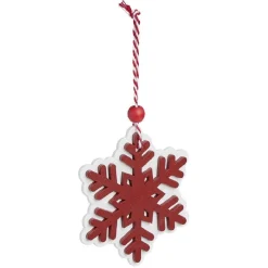 Clearance Gifi Suspension flocon en bois L14x8cm