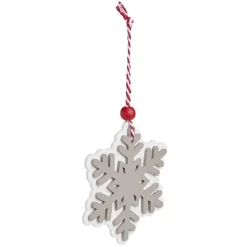 Clearance Gifi Suspension flocon en bois L14x8cm