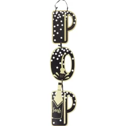 Discount Gifi Suspension inscription POP en bois noir et doré