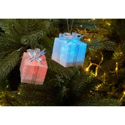 Gifi Suspension lumineuse forme cadeau 1 led multicolore^ Décoration Extérieure De Noël