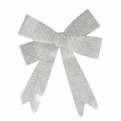 Gifi Suspension noeud argenté pailleté Noël^ Décoration Sapin