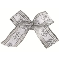 Gifi Suspension Noeud de Noël argenté x4^ Décoration Sapin