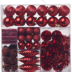 Gifi Suspension Noël rouge argenté x100^ Décoration Sapin