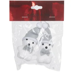 Gifi Suspension ourson blanc et gris x2^ Décoration Sapin