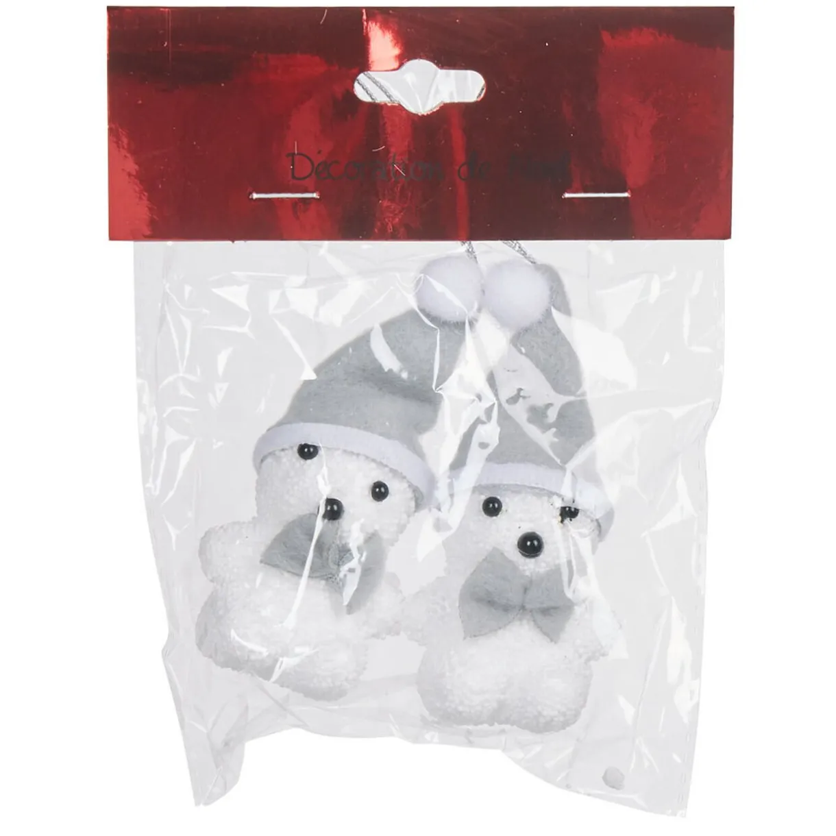 Gifi Suspension ourson blanc et gris x2^ Décoration Sapin