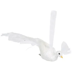 Gifi Suspension paon blanc neige pailleté Noël^ Décoration Sapin