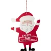 Gifi Suspension Père Noël pancarte rotative "J'ai été sage/vilain" en bois^ Décoration Sapin