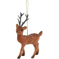 Gifi Suspension Renne de Noël velours marron^ Décoration Sapin