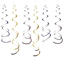 Outlet Gifi Suspension spirale en papier bleu, rose et doré