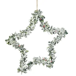 Gifi Suspension Étoile de Noël en métal décor feuilles et givre^ Décoration Sapin