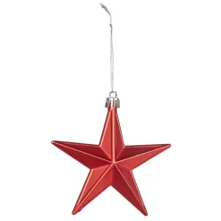 Gifi Suspension Étoile de Noël Rouge x6^ Décoration Sapin