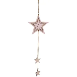 Gifi Suspension étoile rose ou sapin vert H48cm^ Décoration Sapin