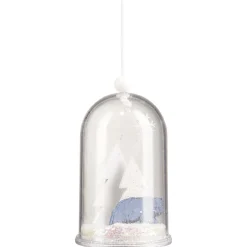 Gifi Suspension transparente décor neige paillette, renne ou ours H10,5cm^ Décoration Sapin
