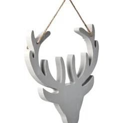Gifi Suspension tête de renne Noël beige H. 28 cm^ Décoration Sapin