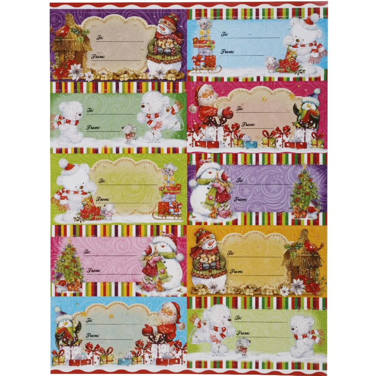 Gifi Étiquette pailletée papier cadeau x10^ Loisirs Créatifs Et Emballage Cadeau