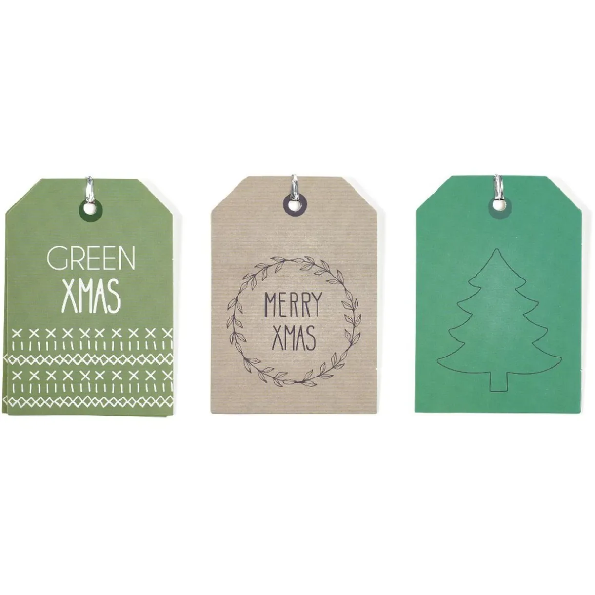 Gifi Étiquette pour paquet cadeau Noël Vert Naturel x6^ Loisirs Créatifs Et Emballage Cadeau