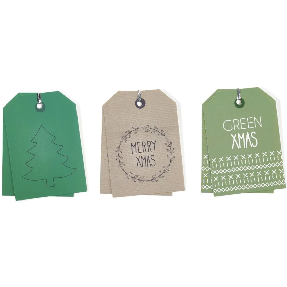 Gifi Étiquette pour paquet cadeau Noël Vert Naturel x6^ Loisirs Créatifs Et Emballage Cadeau