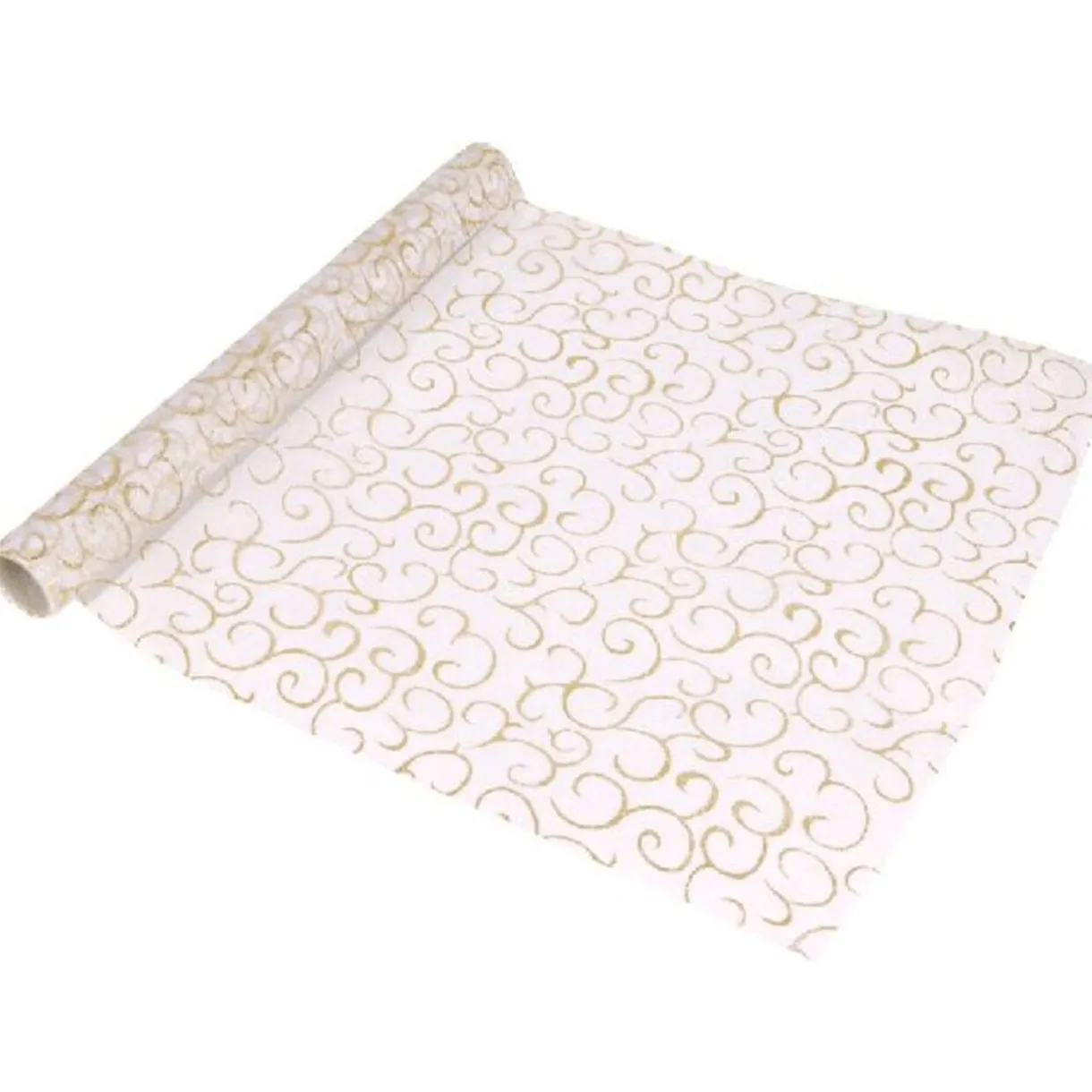 Gifi Tissu organza Noël blanc doré^ Loisirs Créatifs Et Emballage Cadeau