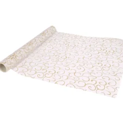 Gifi Tissu organza Noël blanc doré^ Loisirs Créatifs Et Emballage Cadeau