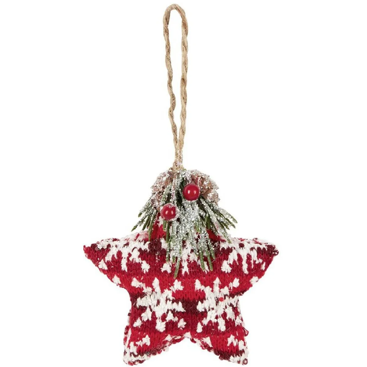 Gifi Étoile à suspendre en mousse et tissu décor tradition^ Décoration Sapin