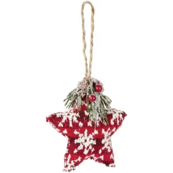 Gifi Étoile à suspendre en mousse et tissu décor tradition^ Décoration Sapin