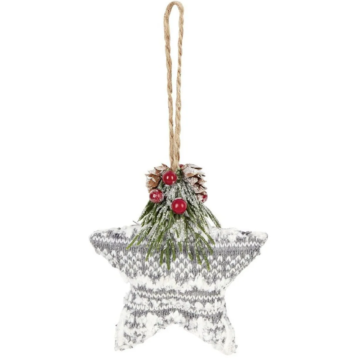 Gifi Étoile à suspendre en mousse et tissu décor tradition^ Décoration Sapin