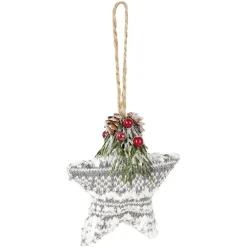 Gifi Étoile à suspendre en mousse et tissu décor tradition^ Décoration Sapin