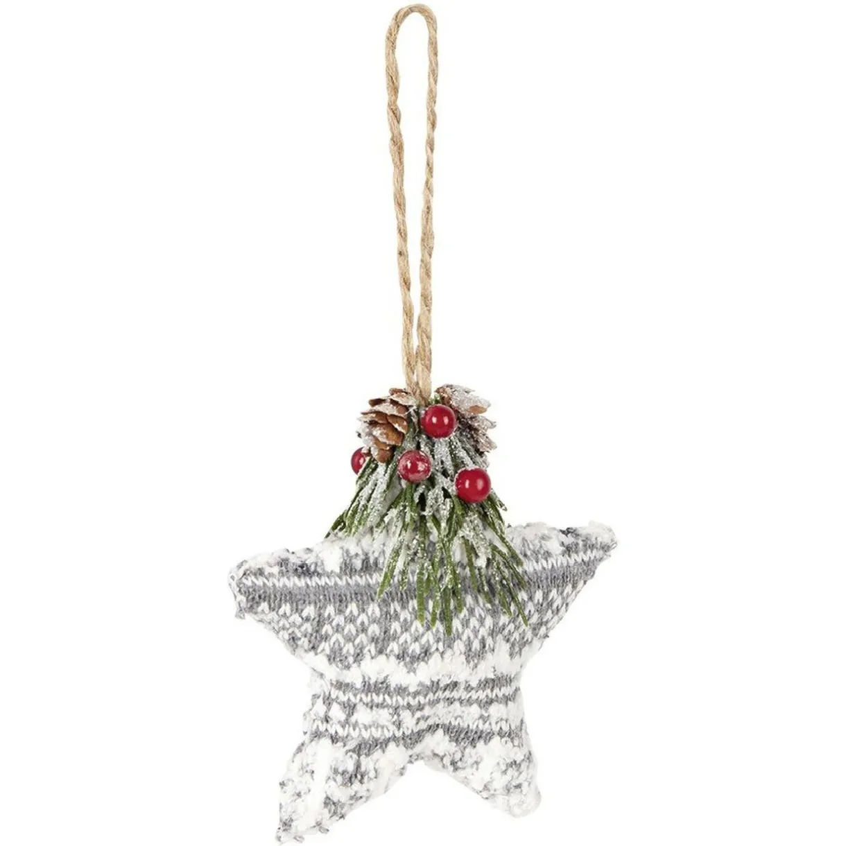 Gifi Étoile à suspendre en mousse et tissu décor tradition^ Décoration Sapin