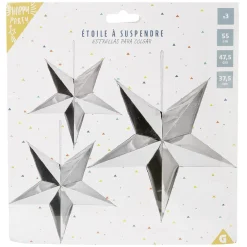 Sale Gifi Étoile à suspendre papier argenté x3