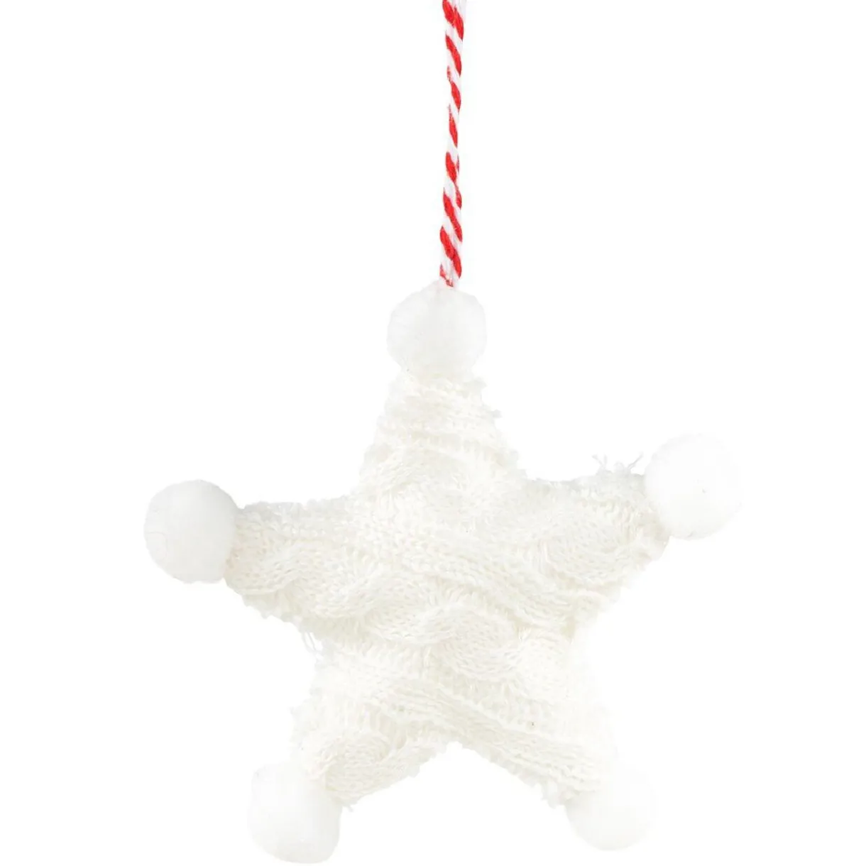 Gifi Étoile de Noël détails pompons à suspendre^ Décoration Sapin