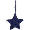 Gifi Étoile de Noël en laine à suspendre bleu^ Décoration Sapin