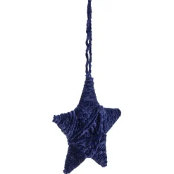 Gifi Étoile de Noël en laine à suspendre bleu^ Décoration Sapin