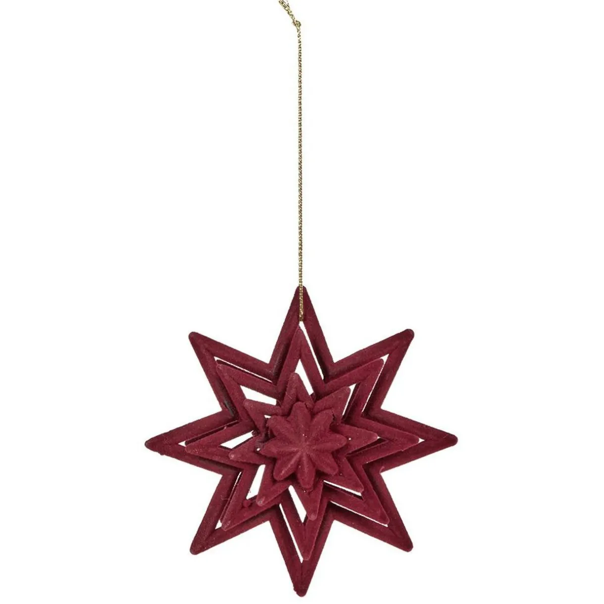 Gifi Étoile de Noël finition relief en velours^ Décoration Sapin