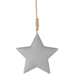 Gifi Étoile de Noël grise en bois avec effet béton à suspendre^ Décoration Sapin