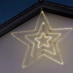 Gifi Étoile lumineuse de Noël à suspendre blanc chaud 290 led^ Décoration Extérieure De Noël