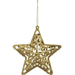 Gifi Étoile pailletée dorée à suspendre H.11 cm x3^ Décoration Sapin