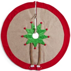 Sale Gifi Tour de sapin décor rouge et vert pieds de lutin Ø90cm