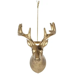 Gifi Tête de renne déco Noël à suspendre dorée^ Décoration Sapin