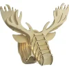 Gifi Tête de renne en bois lumineux 20 Led Blanc chaud^ Décoration Extérieure De Noël