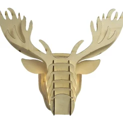 Gifi Tête de renne en bois lumineux 20 Led Blanc chaud^ Décoration Extérieure De Noël