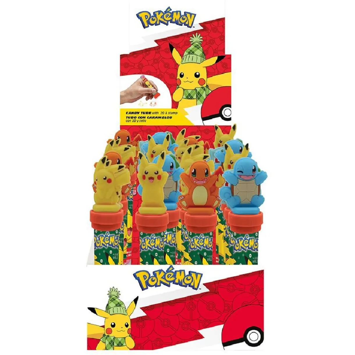 Sale Gifi Tube de 20 bonbons Pokémon avec capuchon tampon
