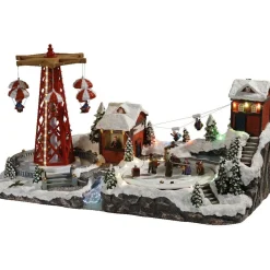 Gifi Village de Noël animé et lumineux^ Décoration Extérieure De Noël