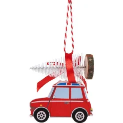 Gifi Voiture en bois à suspendre sur sapin de Noël^ Décoration Sapin